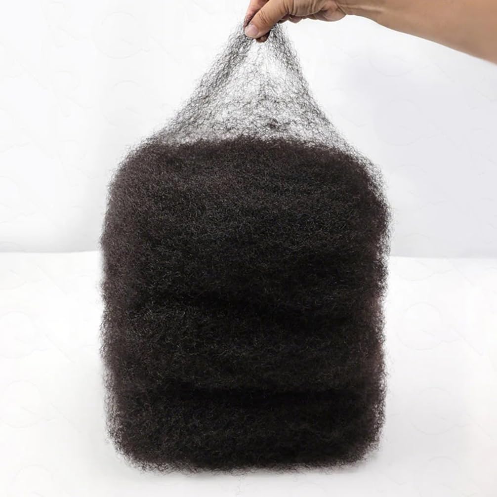 QVR Afro Kinkys Bulk Human Hair for Dreadlock Extensions Repair Locs 150 Gram, Dark Brown 14inches Mini Spring Twist Braiding Afro Kinky Human Hair for LocKs