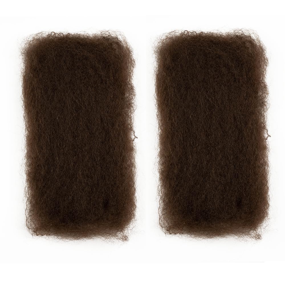 QVR Afro Kinkys Bulk Human Hair for Dreadlock Extensions Repair Locs 50 Gram/Pack,Auburn Brown Color 18 inches Mini Twist Braiding Afro Kinky Human Hair for Locs