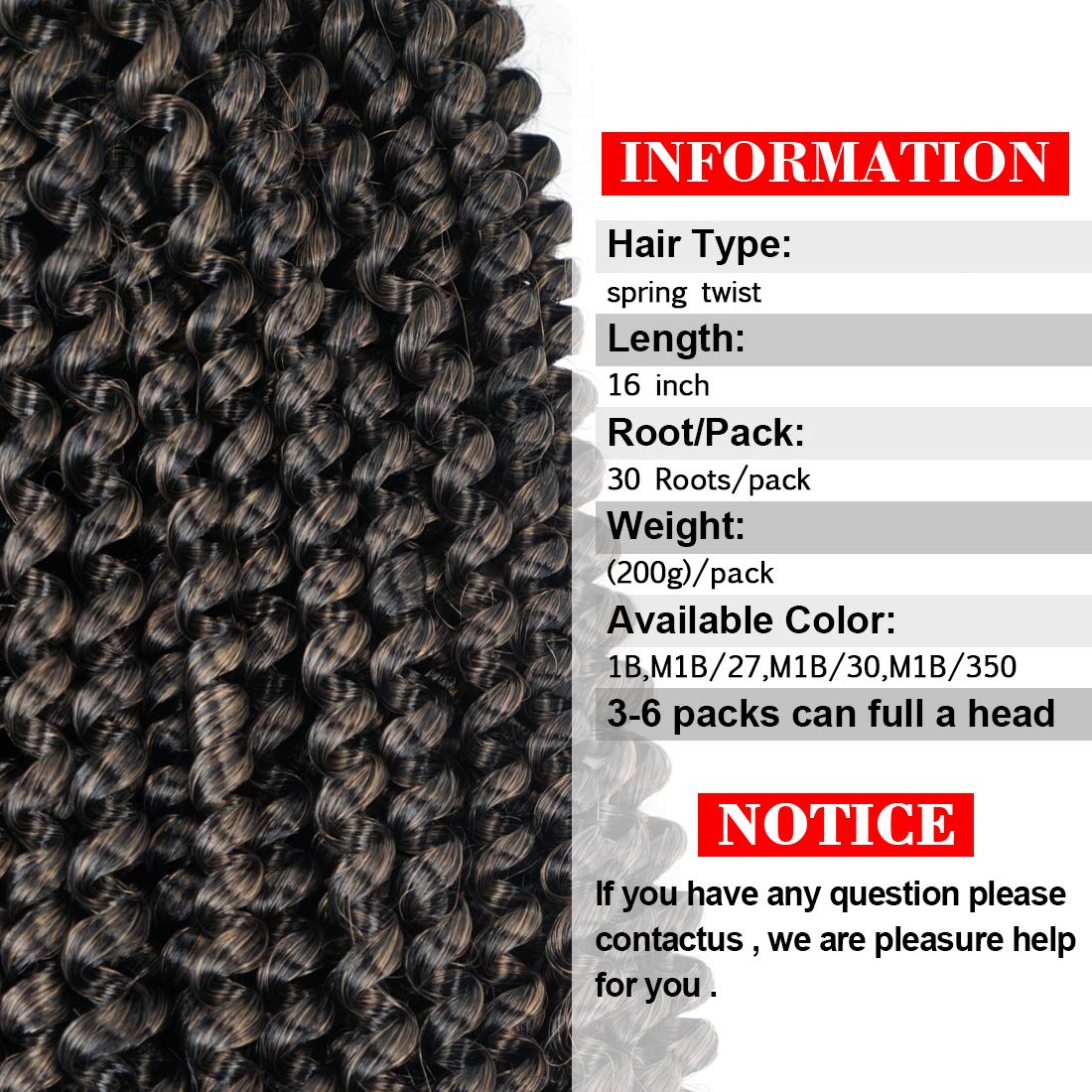 Beyond Beauty Spring Twist Crochet Hair 90strands 8 Inch Fluffy Spring Twists Braiding,Spring Twist Crochet Braids Bomb for Black Women (1B)