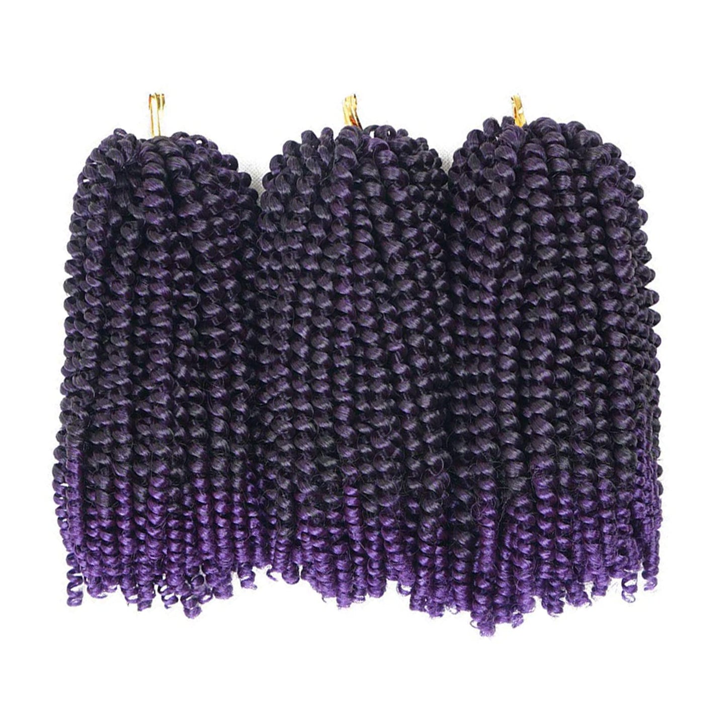 Beyond Beauty Spring Twist Crochet Hair 90strands 8 Inch Fluffy Spring Twists Braiding,Spring Twist Crochet Braids Bomb for Black Women (1B)