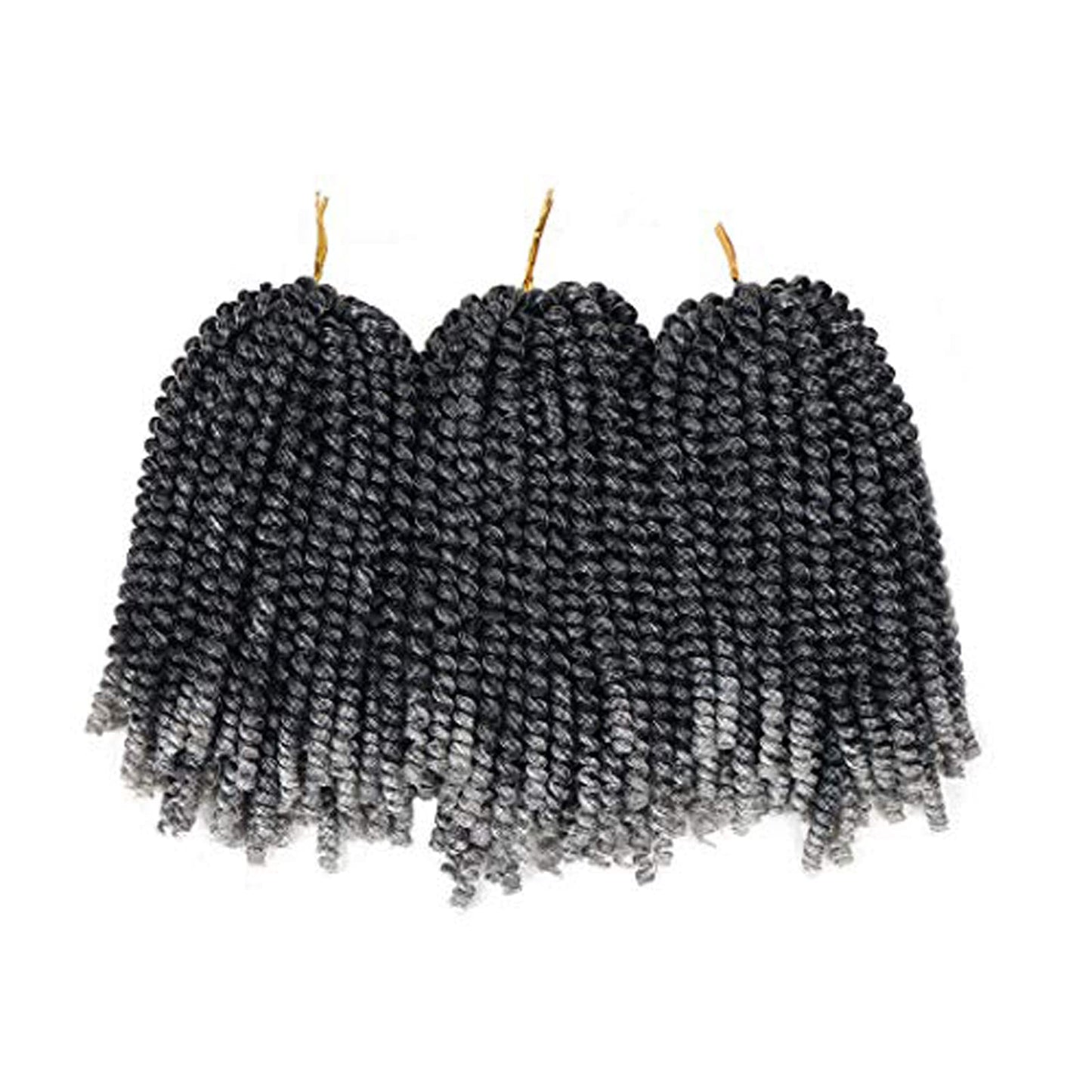 Beyond Beauty Spring Twist Crochet Hair 90strands 8 Inch Fluffy Spring Twists Braiding,Spring Twist Crochet Braids Bomb for Black Women (1B)