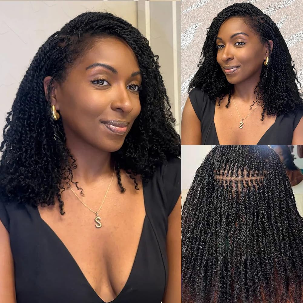 QVR Afro Kinkys Bulk Human Hair for Dreadlock Extensions Repair Locs 50 Gram/Pack,Auburn Brown Color 18 inches Mini Twist Braiding Afro Kinky Human Hair for Locs