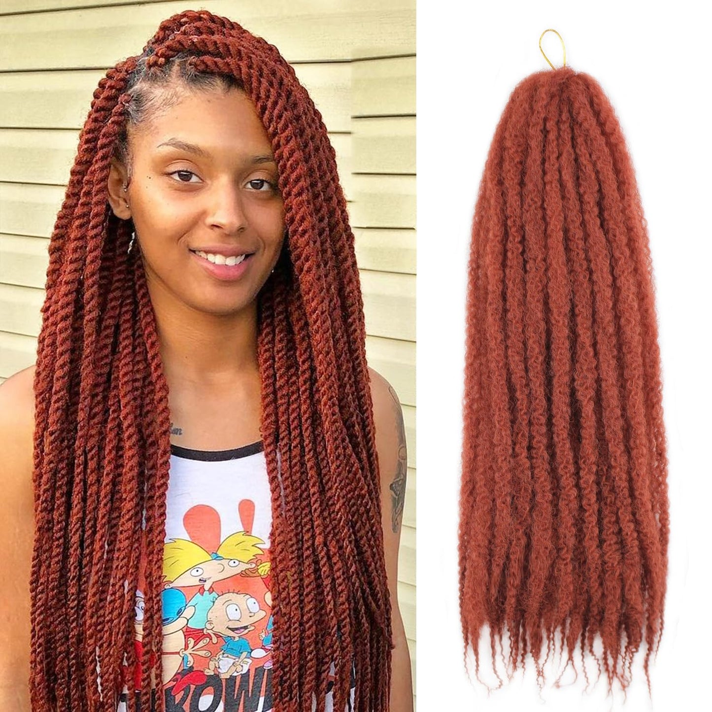 Vustbeauty Marley Twist Braiding Hair 24 Inch Marley Twist Hair Long Cuban Twist Hair 8 Packs Afro Kinky Curly Twist Crochet Hair Synthetic Marley Hair Extensions (24 Inch 8packs, 1B)