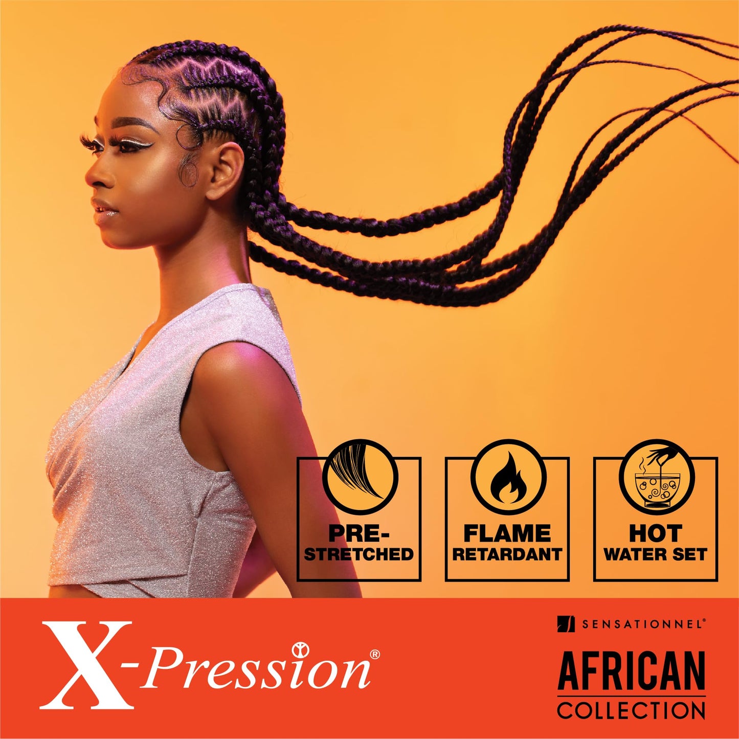 Sensationnel X-pression prestretched braiding hair - 4x braid 38 inch all kanekalon flame retardant synthetic braid for box braids and twists (1 pack, 4 MEDBROWN)