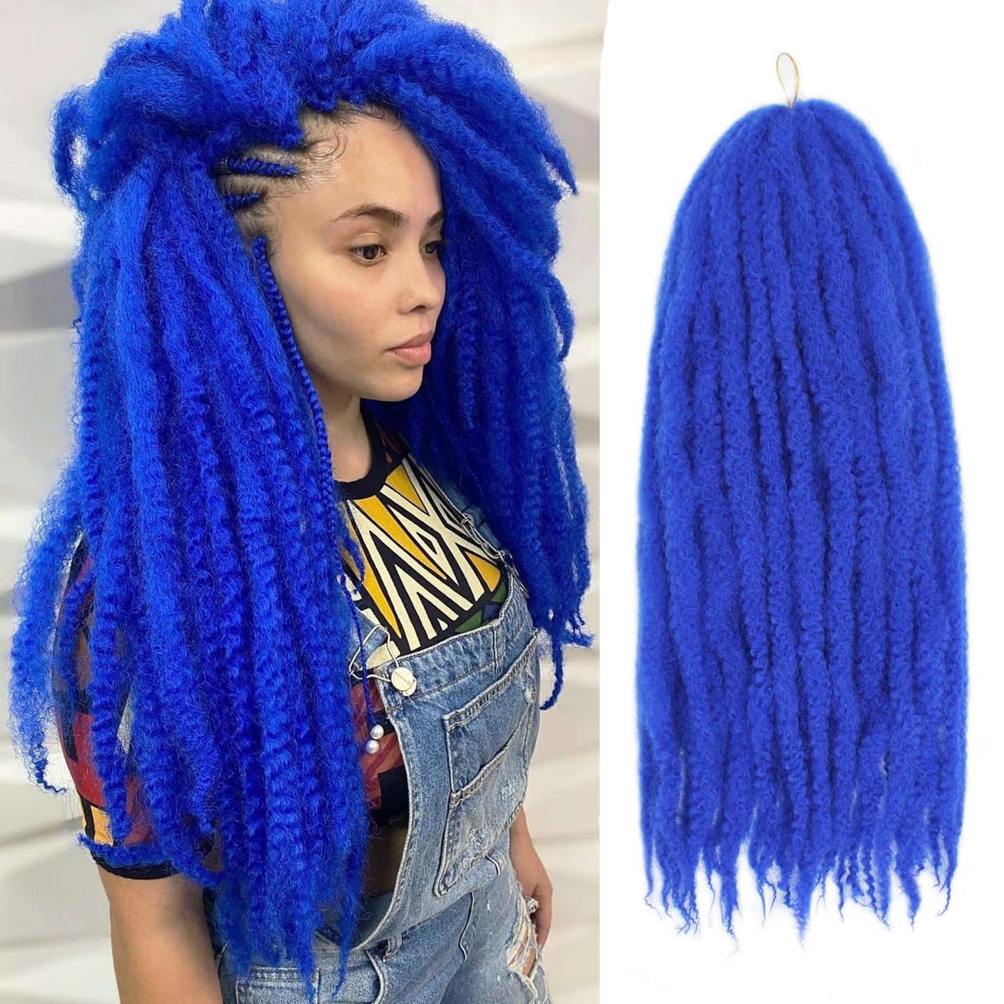 Vustbeauty Marley Twist Braiding Hair 24 Inch Marley Twist Hair Long Cuban Twist Hair 8 Packs Afro Kinky Curly Twist Crochet Hair Synthetic Marley Hair Extensions (24 Inch 8packs, 1B)